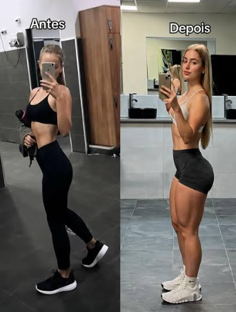 Evolução aluna - Antes e depois na academia